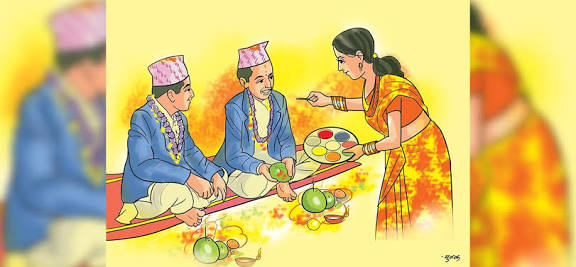आज भाइटीका : दिदीबहिनीले दाजुभाइलाई पञ्चरंगी टीका लगाउँदै दीर्घायुको कामना