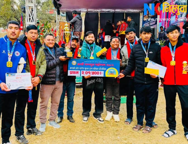 बागलुङ महोत्सवमा पुरुष भलिबलको उपाधि होटल समिट धौलागिरीलाई