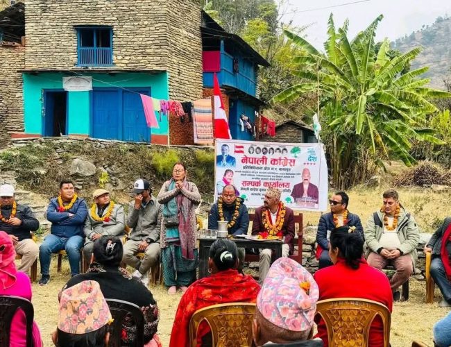 बागलुङ क्षेत्र नं २ मा काँग्रेसको चुनावी सक्रियता, टेकराज पौडेलले विकास र जनअधिकारमा जोड